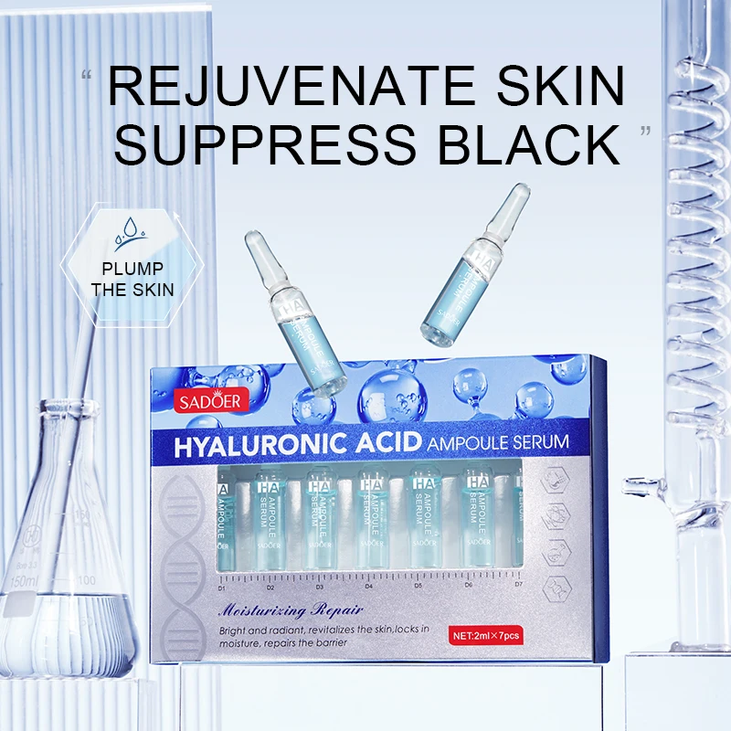 Vitamin-C-Gesichtsserum zur Aufhellung und Entfernung dunkler Ringe, Hyaluronsäure, Anti-Aging, Falten reduzieren, hohe Potenz, Gesichtsessenz Image