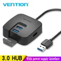 Vention HUB USB 3.0 a 4 porte con porta di alimentazione Micro USB e supporto per telefono adattatore Splitter USB per lettore di schede portatile Hub Tablet 0.5m 1m