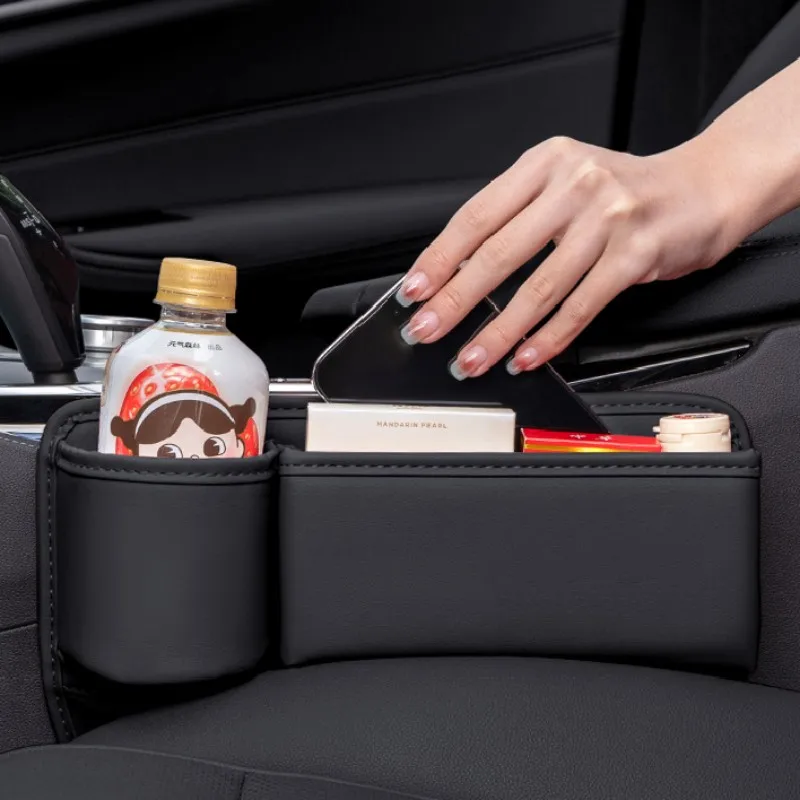 Für Ford Mustang S-650 2024 2025 Auto Innen Sitz Lücke Lagerung Box Mit Tasse Halter Kleinigkeiten Organizer Fall Einfache Installation kit Image