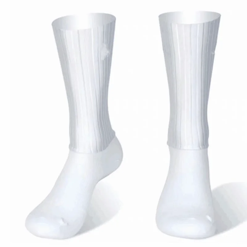 2025 Anti-Rutsch-Silikon-Sommer-Aero-Socken Whiteline Fahrradsocken Herren Fahrrad Sport Laufen Fahrradsocken Calcetines Image