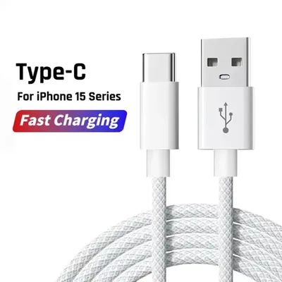 30 W für USB A auf iPhone 16 Kabel geflochten USB A auf Typ C Schnellladekabel für iPhone 15 Samsung Galaxy S22 Android Zubehör