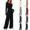 2025 Autunno Nuove Donne di Modo Casual Set Asimmetrico T-shirt a maniche lunghe Pantaloni a gamba larga Abbigliamento Sportivo Abbigliamento Donna