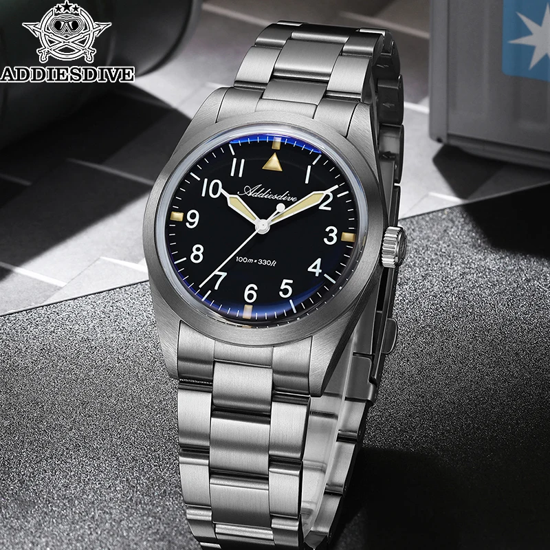 ADDIESDIVE Titan-Militäruhr Japan Quarz VH31 Leichte 36 mm Luxus-Armbanduhr 100 m wasserdicht BGW9 C3 Lume Image