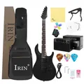 Chitarra elettrica IRIN a grandezza naturale R-370 Chitarra elettrica a 24 tasti con doppio pickup con custodia e pacchetto di accessori Pacchetto di avviamento per principianti