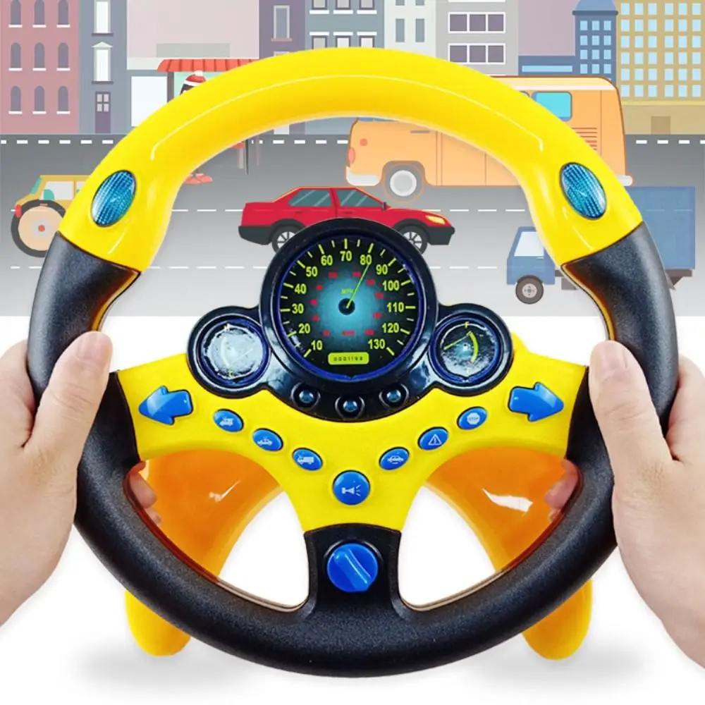 Infant Glänzende Elektrische Simulation Lenkrad Spielzeug mit Licht Sound Kinder Frühe Pädagogische Kinderwagen Lenkrad Stimm Spielzeug