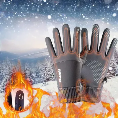 Men'S Winter Gloves Designed for Touchscreen Use,Featuring a Non-Slip Grip,Windproof Properties,And Warmth for Cycling & Hiking.