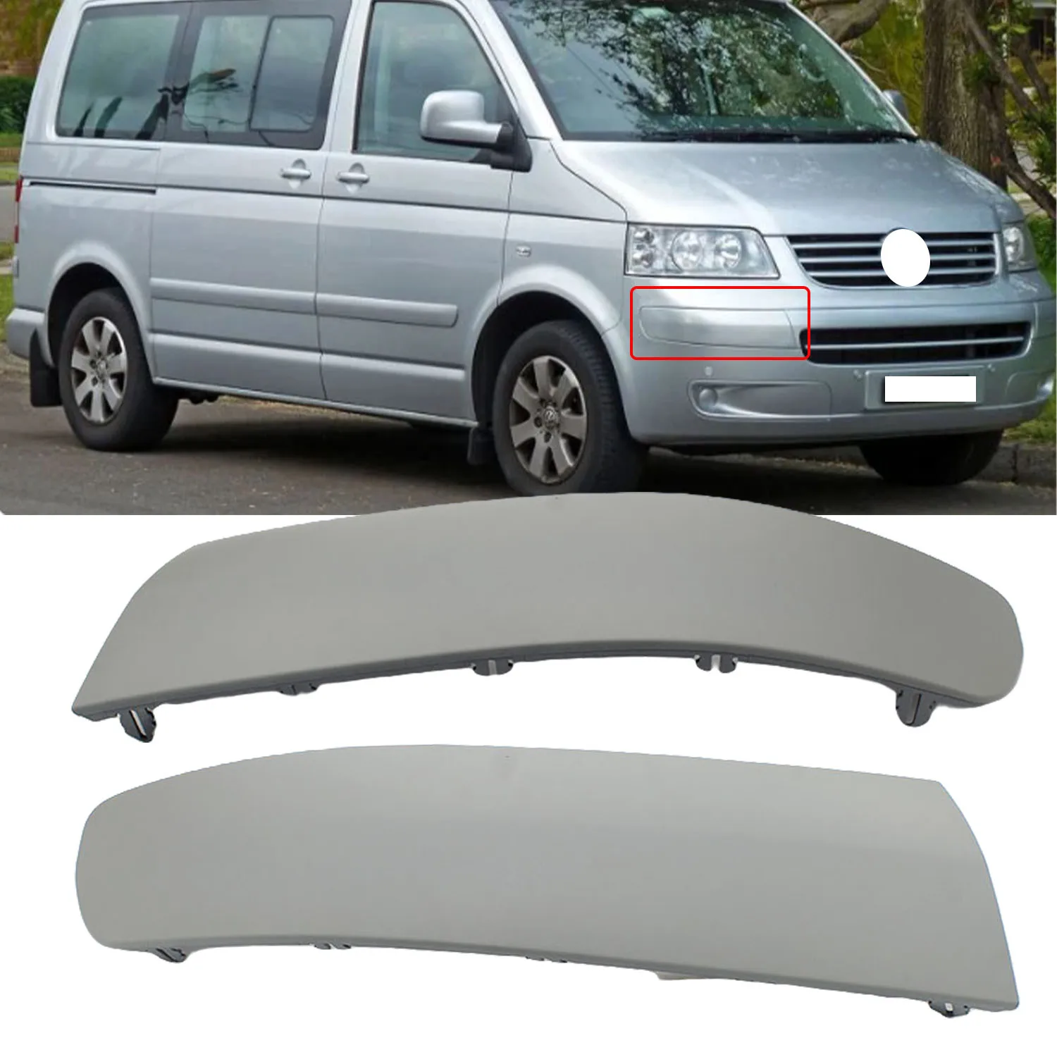 Frontstoßstangenleiste Zierleiste für VW Multivan Transporter Multivan T5 2003–2009 7H5807717 7H5807718 Image