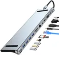 Docking station USB C 11 in 1 con dock USB C VGA Ethernet compatibile HDMI 4K 100W PD SD/TF Hub audio tipo C 1 * USB 3.0 3 * USB 2.0