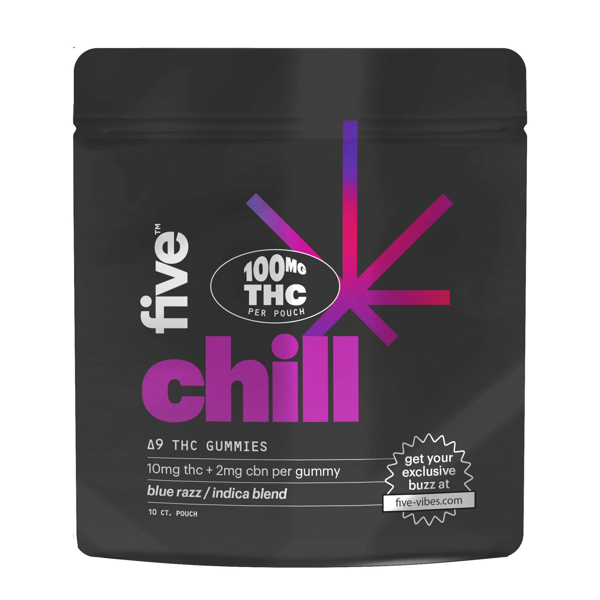 10ct indica chill high dose gummies