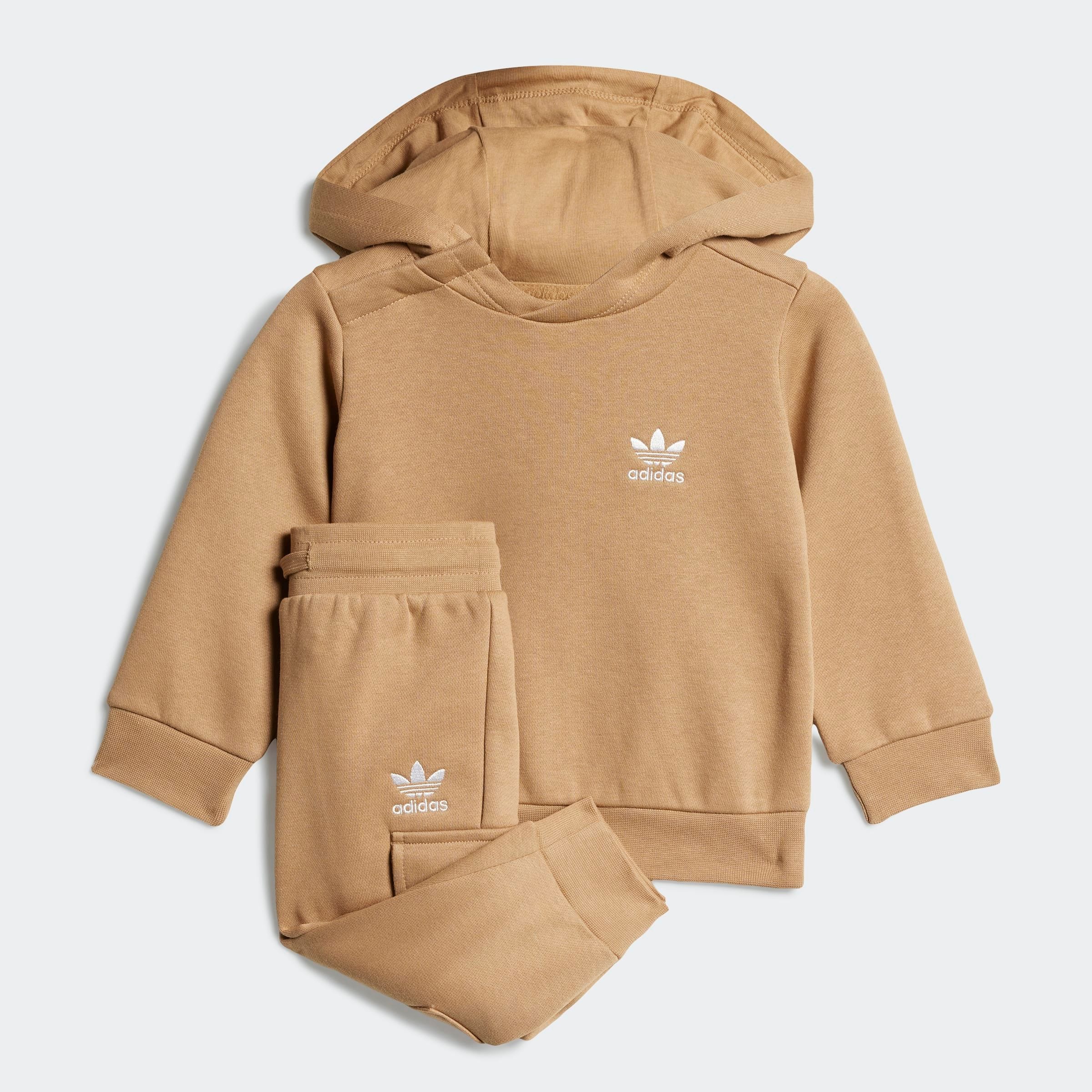 Trainingsanzug ADIDAS ORIGINALS "HOODIE SET", Kinder, Gr. 92, cardboard, Obermaterial: 70% Baumwolle, 30% Polyester, Sportanzüge Image