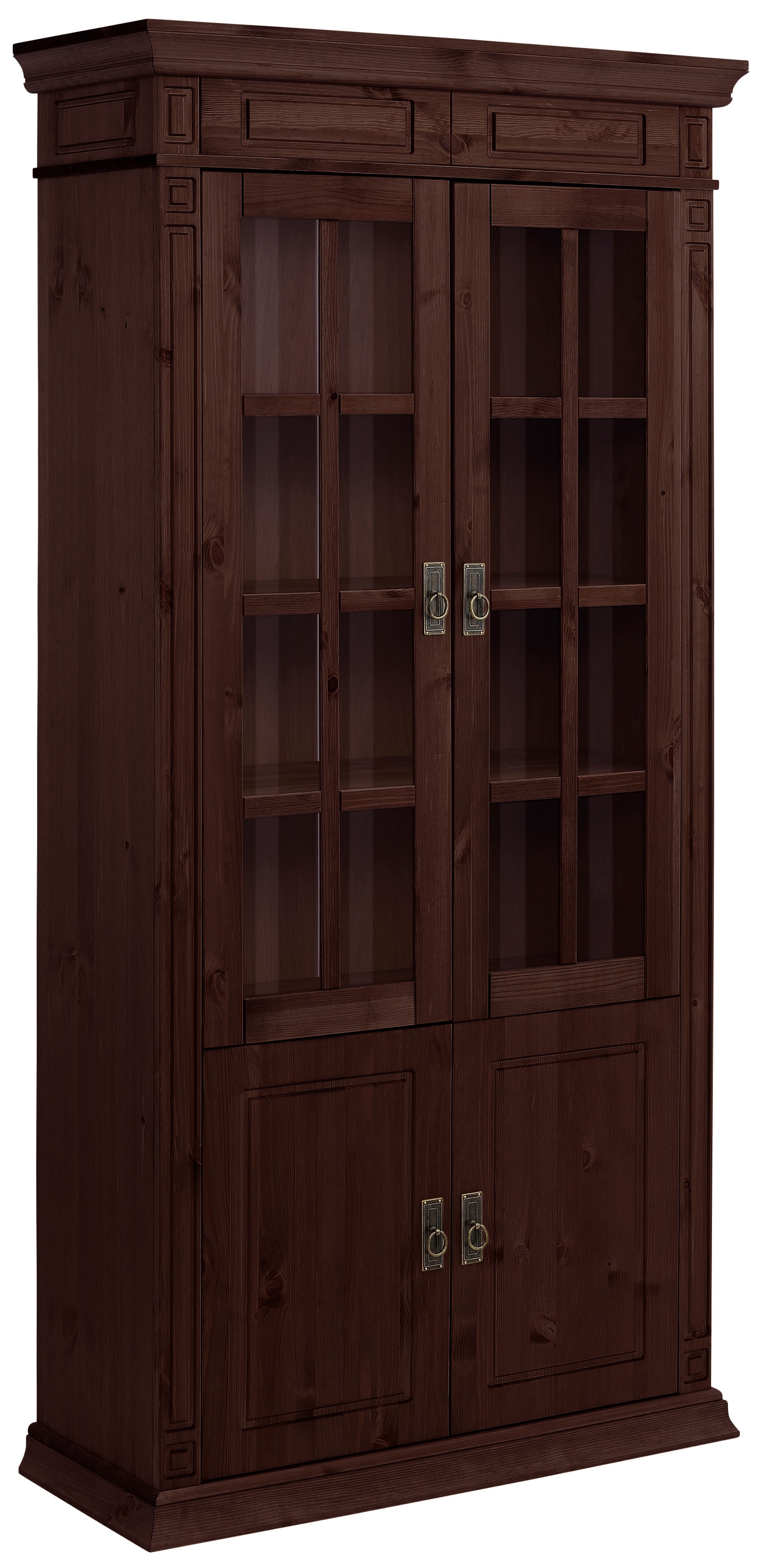 Vitrine HOME AFFAIRE "Vinales", braun (dunkelbraun), B:96cm H:196cm T:39cm, Massivholz, Schränke, Höhe 196 cm Image