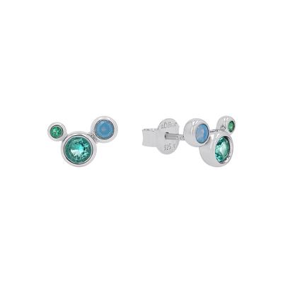 Paar Ohrstecker S.OLIVER "2039704", silberfarben, blau, grün, türkis, blau, grün, türkis, Ohrringe, Damen, Silber 925 (Sterlingsilber), mit Zirkonia (synth.) Image