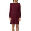 Strickkleid S.OLIVER, Damen, Gr. 38, N-Gr, schwarz merlot, Feinstrick, Obermaterial: 72% Viskose, 28% Polyester, unifarben, casual, gerade kniefrei, U-Boot-Ausschnitt, Langarm, Kleider, mit U-Boot-Ausschnitt