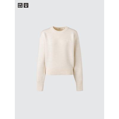 Uniqlo - Double Faced Knit Crew Neck Jumper - Natural - XXL