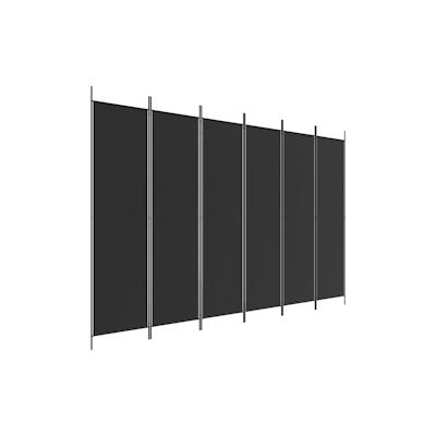 vidaXL 6-tlg. Paravent Schwarz 300x200 cm Stoff Image