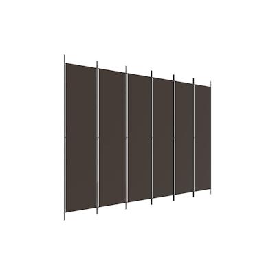 vidaXL 6-tlg. Paravent Braun 300x220 cm Stoff Image
