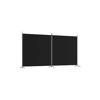 vidaXL 2-tlg. Paravent Schwarz 348x180 cm Stoff Image