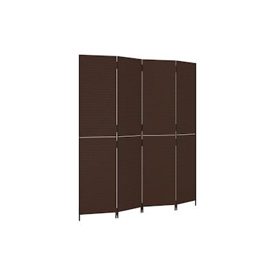 vidaXL Paravent 4-tlg. Braun Poly Rattan Image