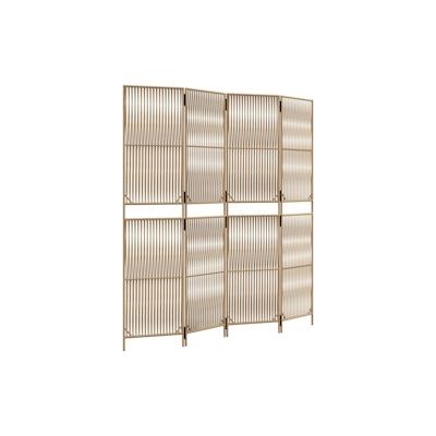 vidaXL Paravent 4-tlg. Beige Poly Rattan Image