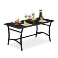 relaxdays Gartentisch rechteckig 55,5 x 120 x 60 cm schwarz schwarz