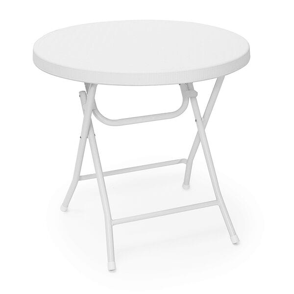 relaxdays Gartentisch klappbar BASTIAN rund Ø 80 cm weiß Image