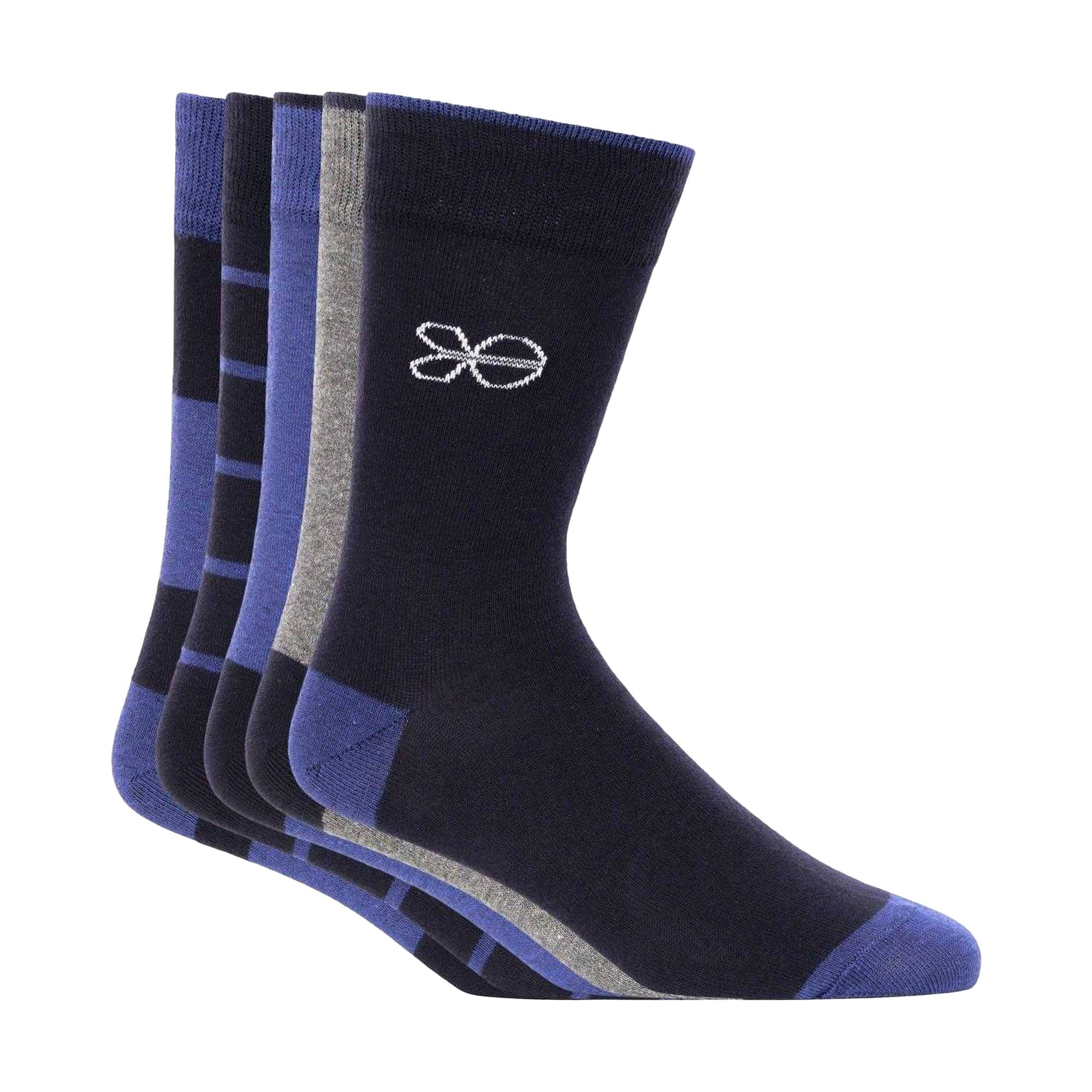 Crosshatch - "Milato" Socken für Herren (5er-Pack) (Blau/Grau)