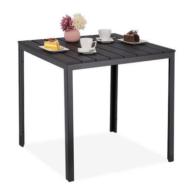 relaxdays Gartentisch in Holzoptik 78 x 78 x 74 cm Schwarz Image