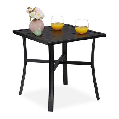 relaxdays Gartentisch quadratisch 46 x 46 x 46 cm schwarz Image