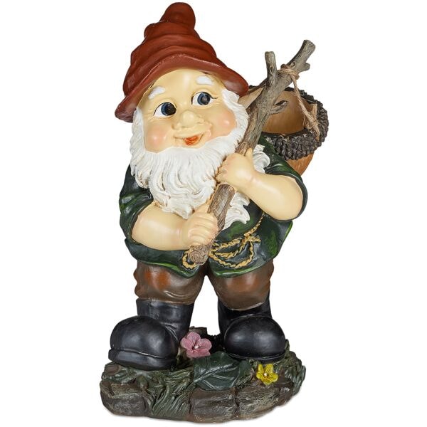 relaxdays Gartenzwerg mit Eichelkörbchen Image