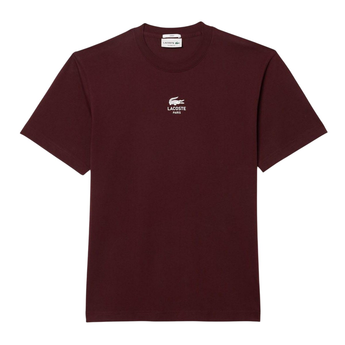 Lacoste - T-Shirt für Herren/Damen Unisex Baumwolle (Bordeauxrot) Image