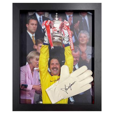 Von Arsenal David Seaman signierter Adidas-Torwarthandschuh Image