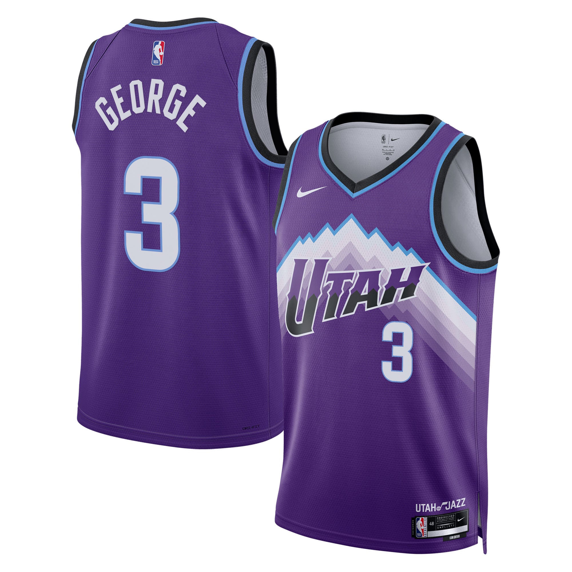 Maillot Nike Réplique Icon Edition Swingman Utah Jazz - Violet - Keyonte George - Jeune - unisexe Taille: S (8)