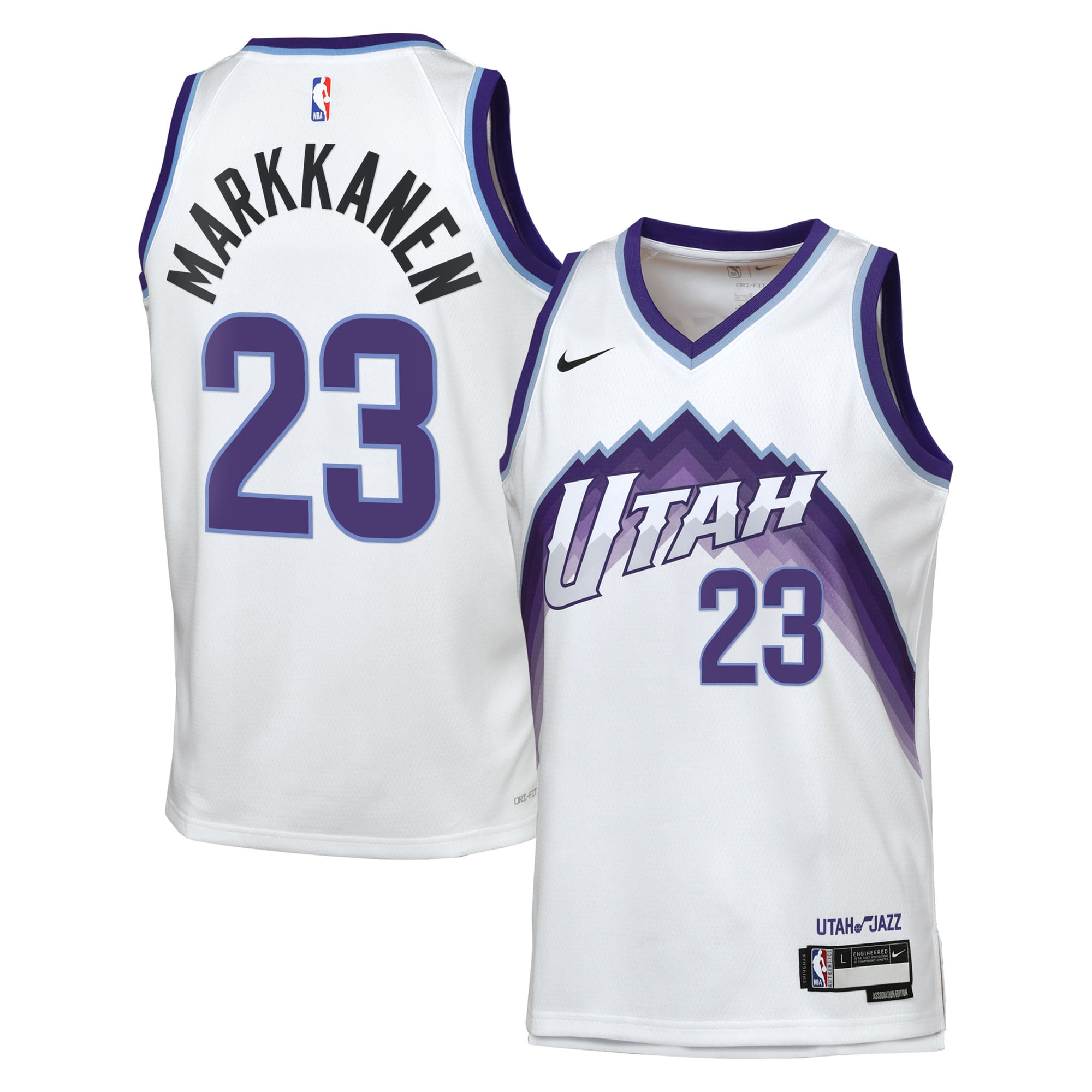 Maillot Nike Réplique Association Swingman des Utah Jazz - Personnalisé - Lauri Markkanen - Jeunes - unisexe Taille: L (14/16)