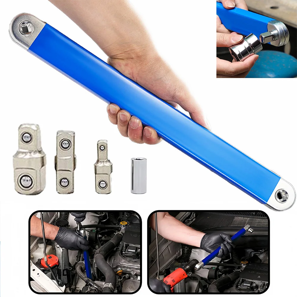 Chiave di estensione della coppia a cricchetto strumento di estensione degli spazi stretti con adattatori di azionamento da 1/2 "1/4" e 3/8 "utensili manuali universali dinamici