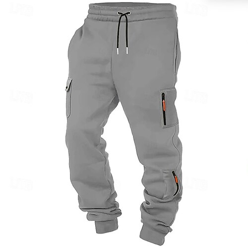 Herren Jogginghose Taktische Hose Hose Cargo-Jogginghose Kordelzug Tasche Elastischer Bund Einfach Komfort Volle Länge Outdoor Lässig Täglich Mode Klassicher Stil Schwarz Weiß Dehnbar Image