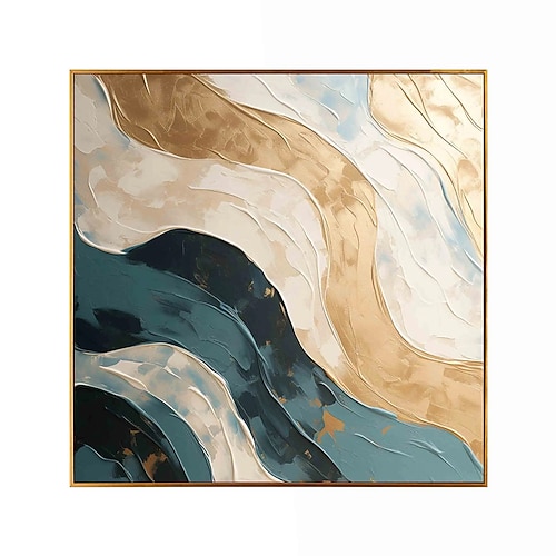 handgemachtes Ölgemälde auf Leinwand, Wandkunst, Dekoration, abstrakt, modern, für Zuhause, Esszimmer, Dekoration, gerollt, rahmenlos, ungedehntes Gemälde Image