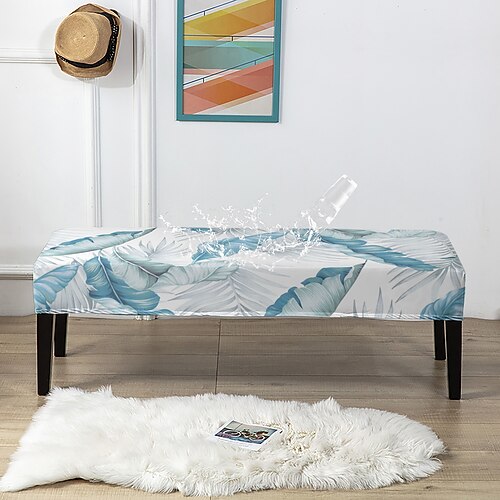 1/4/6 Stück bedruckte Sitzbezüge für Banksitze, wasserdichte Schonbezüge aus Polyester-Spandex, dehnbarer, waschbarer Möbelschutz für Esszimmer, Schlafzimmer und Wohnzimmer Image