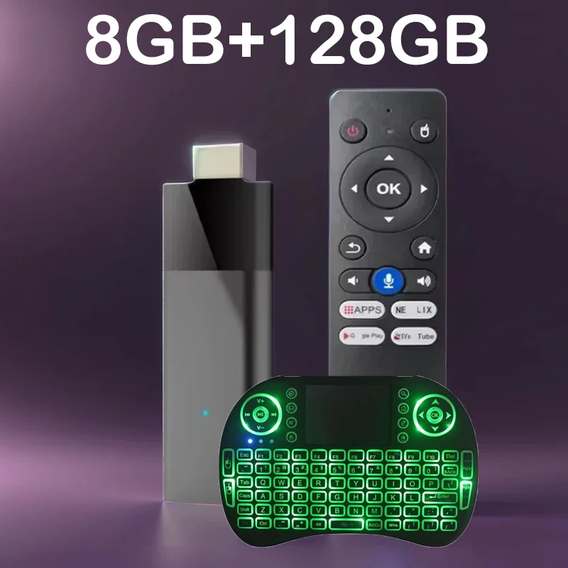 Q12 8 GB 128 GB Smart TV Stick Android 16 Ram 4 GB 8 GB Rom 64 GB 128 GB Allwinner H313 Bluetooth 6.0 Google Assistant 8K Video TV Box Image