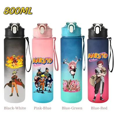 800ML NARUTO Straw Leak Proof Locking Flip Cover for Water Bottle Portable Sport Water Bottle Ideal for Fitness Sports Outdoor