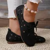 2025, Frühjahr neue Damen-Flache Schuhe, modische runde Zehen-Flats, leichte Schnür-Einzelschuhe, Outdoor-Casual-Turnschuhe, Größe 36–43