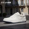 DESAI Perforierte, atmungsaktive, vielseitige, lässige Herrenschuhe, sportliche weiße Schuhe