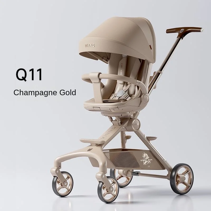 Q11 Kinderwagen für Neugeborene können sitzen oder liegen, 0–4 Jahre alt, leicht, zusammenklappbar, für Reisen, 360° ° Lenkkinderwagen Image