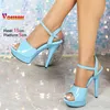 Europa und Amerika Neue Nachtclub Sandalen Für Frauen Plus Größe 43 Rote Schnalle High Heels 15 CM Modell Bühne zeigen Sommer Schuhe
