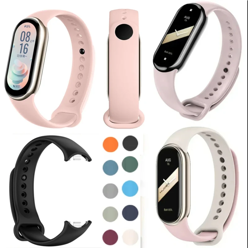 Offizielles Silikon-Uhrenarmband für Xiaomi Mi Band 10-NFC-Armband Ersatz miband10 Armband Sport Smart Mi Band 9-8 Zubehör Image