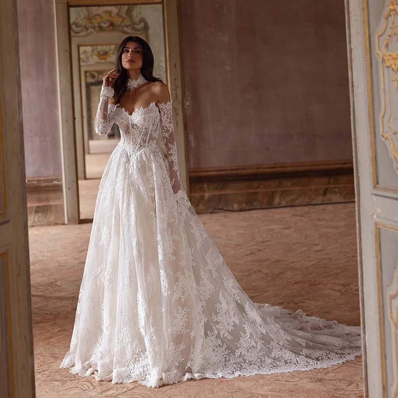 Eightree Prinzessin 2026 A-Linie Brautkleider Schatz Spitze Langes Abendkleid Weiß Hochzeit Ball Ballkleider Maßgeschneidert