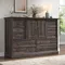 home.10 Drawer Farmhouse Dresser for Bedroom, Wood Dresser with Sliding Barn Door, 55.12" Wide Dressers for Bedroom, Rus