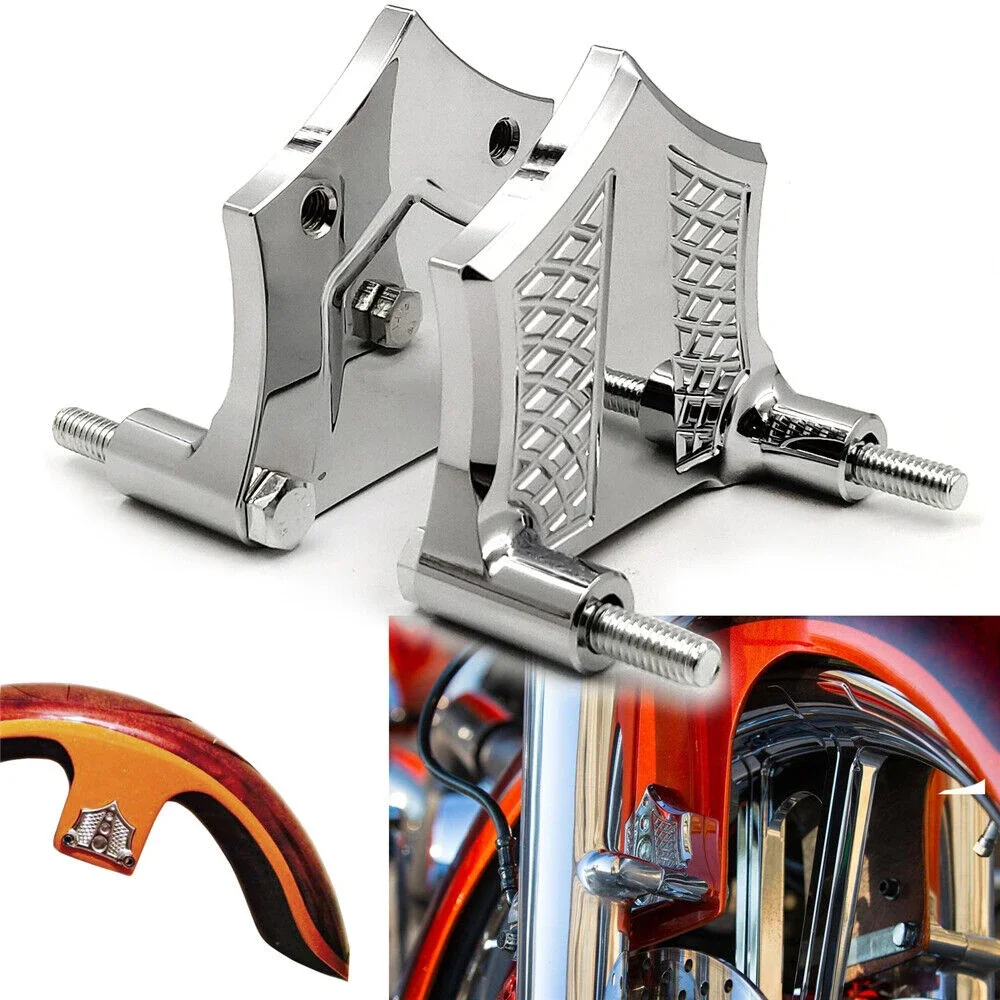 Chrom 1,25" vordere Kotflügelhalterungen Abstandshalter für 5,50" Kotflügel 21" Harley Davidson Touring 1984-2013 Aftermarket-Motorradteile