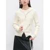 Ziqiao 8.4% Wolle zierliche Größe beige Strickjacke Freizeit mantel für Frauen neue aw Kapuze weiß warm gemütlich Pullover Top 24 zq94087