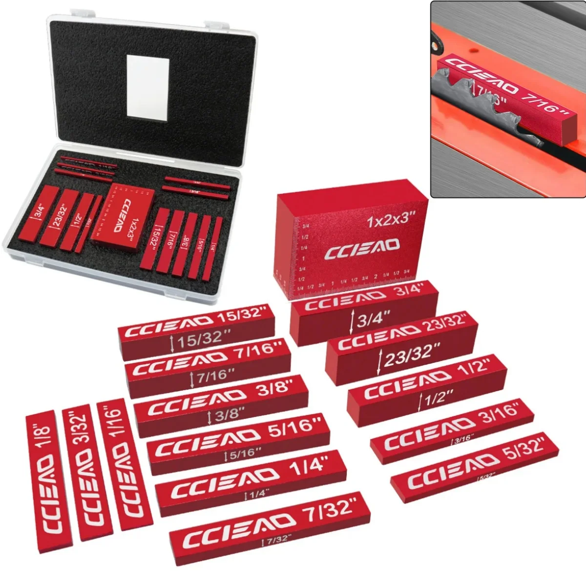 15-teiliges Präzisions-Setup-Stangen-Set aus Aluminium, Zoll-Höhenmessblock, tragbarer Prüfmessblock, Messwerkzeug Image