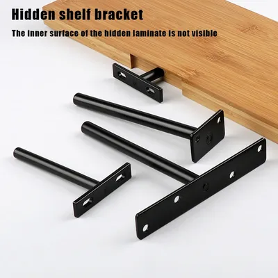 Hidden Floating Shelf Bracket Wall Shelf Kitchen Shelf, Fireplace Mantel Bracket Invisible Wall Mount Bracket for Home & Office